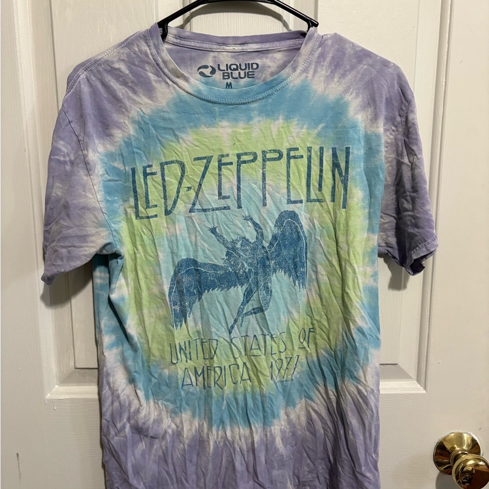 Led Zeppelin Tie-Dye Shirt - Purple, Blue, and Green